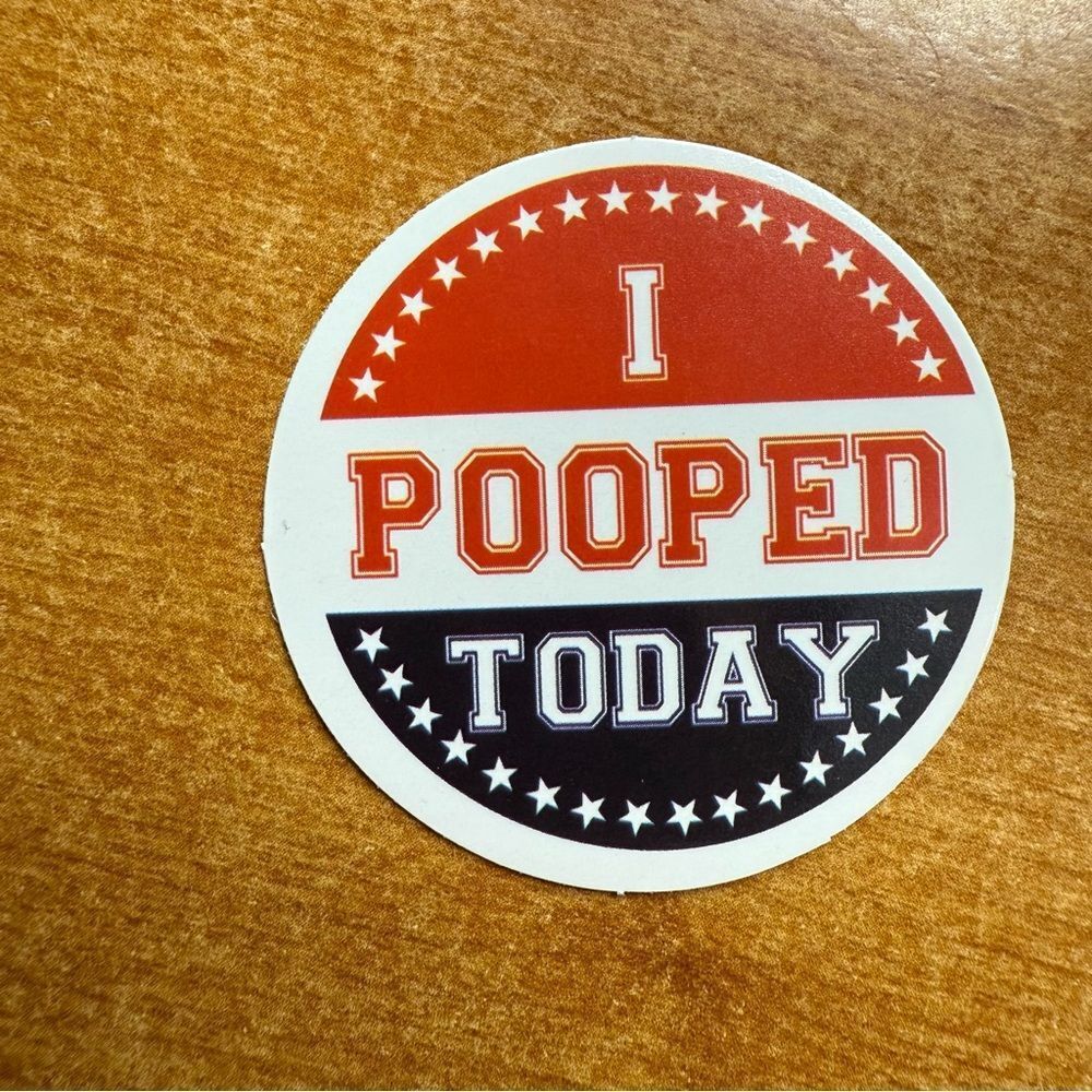 Red and Black 'I‎ Pooped Today' Sticker